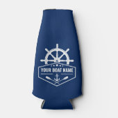 Bootnaam nautische anker riemen & schepen wiel mar flesjeskoeler (Voorkant)