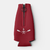 Bootnaam nautische anker riemen & schepen wiel roo flesjeskoeler (Achterkant)