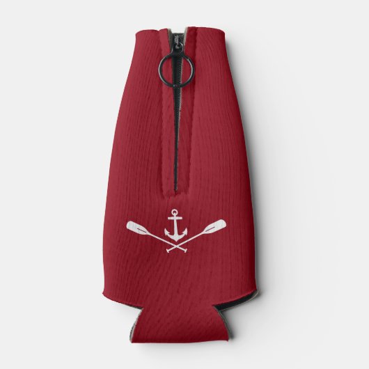 Bootnaam nautische anker riemen & schepen wiel roo flesjeskoeler (Achterkant)