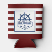 Bootnaam nautische anker roeiriemen helmstrepen blikjeskoeler (Voorkant)