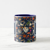 Bootnaam Navy Blue Sealife Nautisch Anker Tweekleurige Koffiemok (Center)