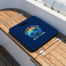 Bootnaam Sun Palm Trees Welkom Aan Boord Blauw