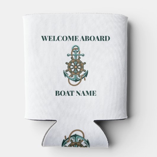 Bootnaam toevoegen Nautical Sailing Anchor Blikjeskoeler (Achterkant)