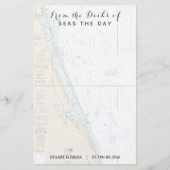 Bootnaam vanaf de dekken van Stuart FL Nautical Briefpapier (Voorkant)