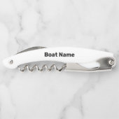 Bootnaam Witte en Zwarte Tekst Sjabloon Kurkentrekker (Achterkant)