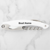 Bootnaam Witte en Zwarte Tekst Sjabloon Kurkentrekker (Voorkant)