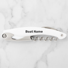 Bootnaam Witte en Zwarte Tekst Sjabloon Kurkentrekker