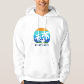 Bootnaam zon palmbomen hoodie (Voorkant)
