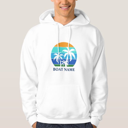 Bootnaam zon palmbomen hoodie (Voorkant)