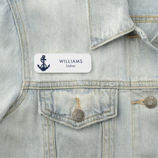 Bootpersoneel gepersonaliseerde nautische anker naamplaatje (In situ)