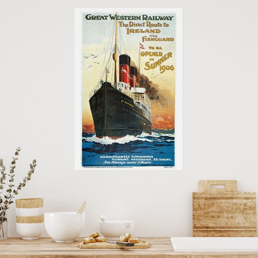 bootreizen naar Ierland adverteren Poster (Keuken)