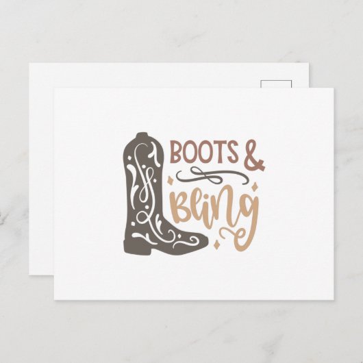 Boots and Bling Briefkaart (Voorkant / Achterkant)