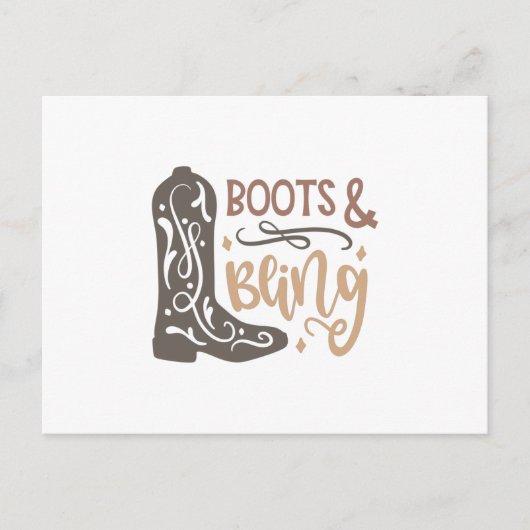 Boots and Bling Briefkaart (Voorkant)