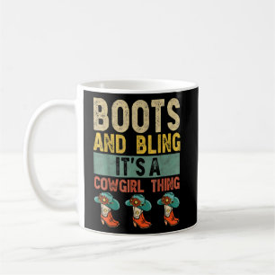 Boots and Bling Het is een cowgirl die Rodeo Pet F Koffiemok