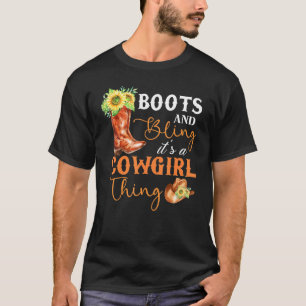Boots and Bling Het is een cowgirl die Rodeo Pet F T-shirt