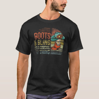 Boots and Bling Het is een cowgirl die Rodeo Pet F T-shirt