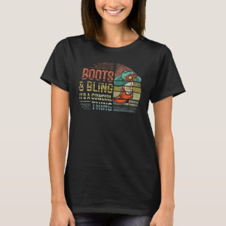Boots and Bling Het is een cowgirl die Rodeo Pet F T-shirt
