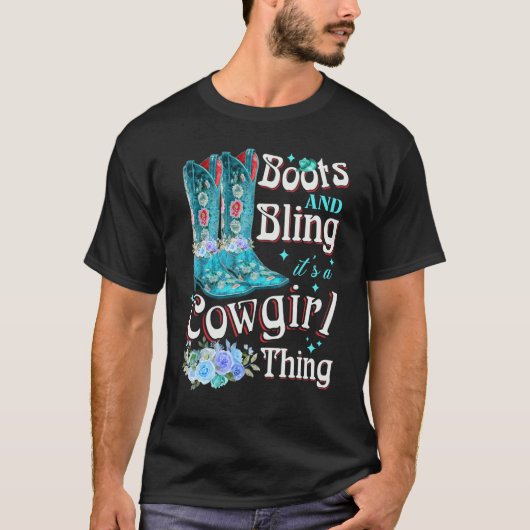 Boots and Bling Het is een cowgirl ding rodeo Pet  T-shirt (Voorkant)