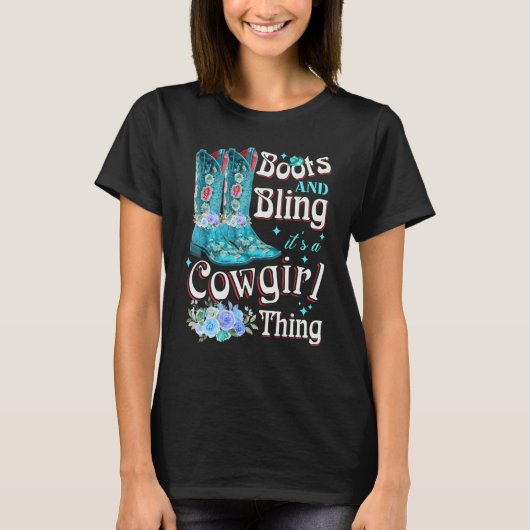 Boots and Bling Het is een cowgirl ding rodeo Pet  T-shirt (Voorkant)