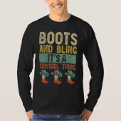 Boots and Bling Het is een cowgirl ding Rodeo Pet  T-shirt (Voorkant)