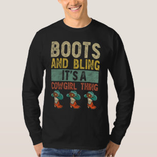Boots and Bling Het is een cowgirl ding Rodeo Pet  T-shirt