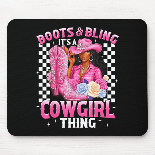 Boots And Bling It's Cowgirl Thing Black History G Muismat (Voorkant)