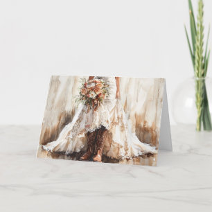 Boots and Blooms Wedding Sentiment voor bruiden Kaart