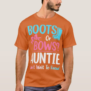 Boots and Bows Auntie Gender onthullen zwangerscha T-shirt