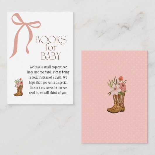 Boots and Bows Baby Girl Books for Baby Informatiekaartje (Voorkant / Achterkant)