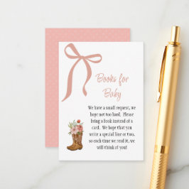 Boots and Bows Baby Girl Shower Books for Baby Informatiekaartje