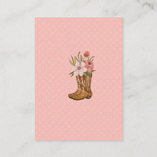 Boots and Bows Baby Girl Shower Books for Baby Informatiekaartje (Achterkant)