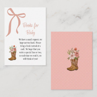 Boots and Bows Baby Girl Shower Books for Baby Informatiekaartje