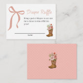 Boots and Bows Baby Girl Shower Diaper Raffle Informatiekaartje (Voorkant / Achterkant)