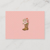 Boots and Bows Baby Girl Shower Diaper Raffle Informatiekaartje (Achterkant)