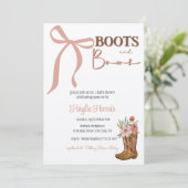 Boots and Bows Baby Girl Shower Kaart (Staand voorkant)