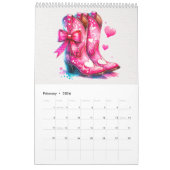 Boots and Bows Coquette Cowgirl  Calendar Kalender (Feb 2026)