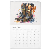 Boots and Bows Coquette Cowgirl  Calendar Kalender (Jan 2026)