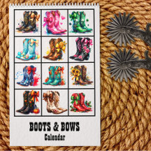Boots and Bows Coquette Cowgirl Kalender