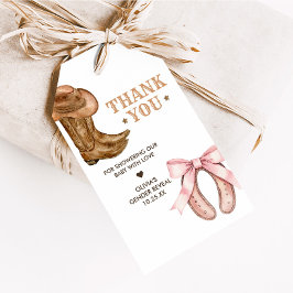 Boots and Bows Gender Reveal Favor Tags Cadeaulabel