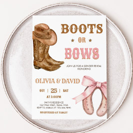 Boots and Bows Gender Reveal Kaart