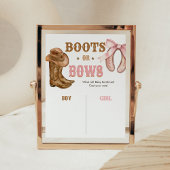 Boots and Bows Gender Reveal Sign Poster