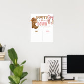 Boots and Bows Gender Reveal Sign Poster (Thuiskantoor)