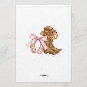 Boots and Bows Geslacht Reveal Kaart (Achterkant)