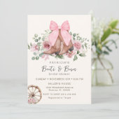 Boots and Bows Pink Cowgirl Vrijgezellenfeest Kaart (Staand voorkant)