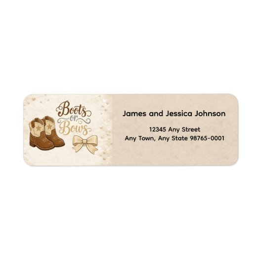 Boots and Bows Return Address Label (Voorkant)