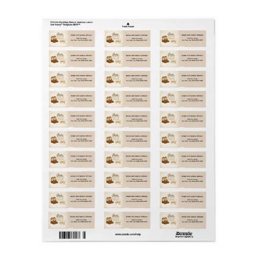 Boots and Bows Return Address Label (Full Sheet)
