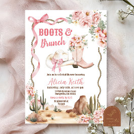 Boots and Brunch Bridal Shower Invitation Kaart