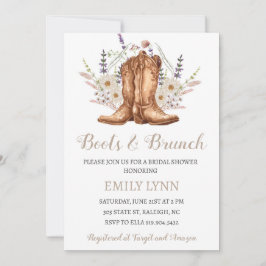 Boots and Brunch Western Bridal Shower Invitation Kaart