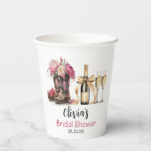 Boots and Bubbles Vrijgezellenfeest Laatste rodeo Papieren Bekers (Achterkant)