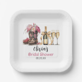 Boots and Bubbles Vrijgezellenfeest Laatste rodeo Papieren Bordje